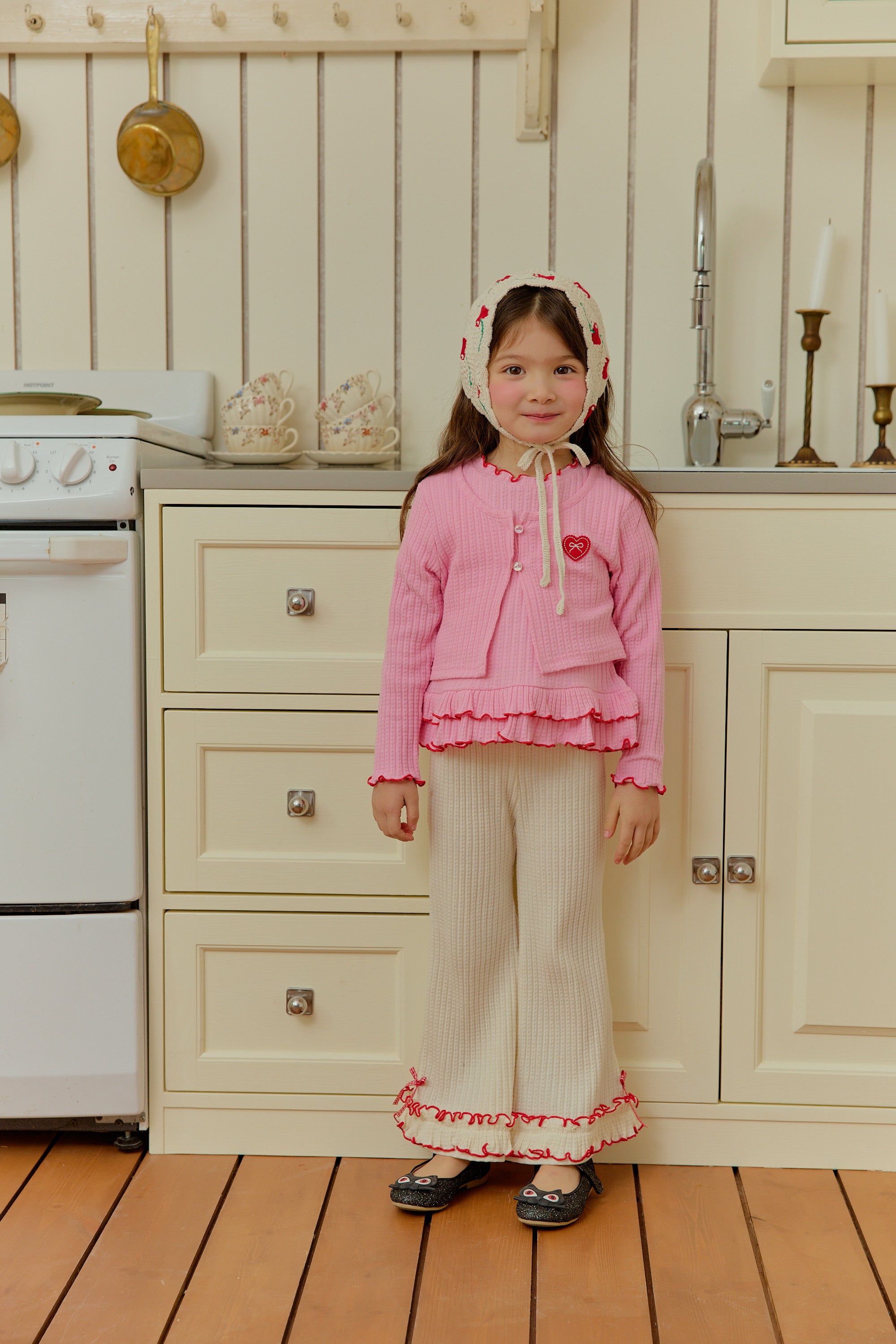 Frill Bootcut Pants Ivory