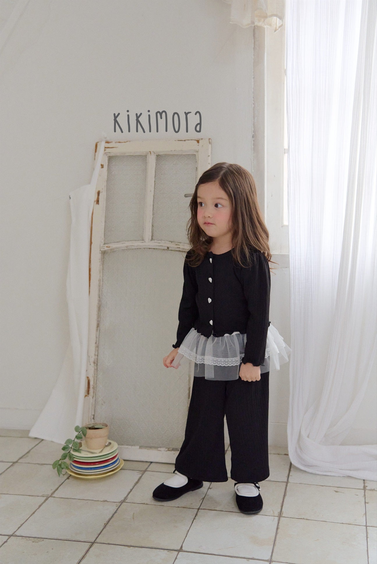 Heart Cardigan Black