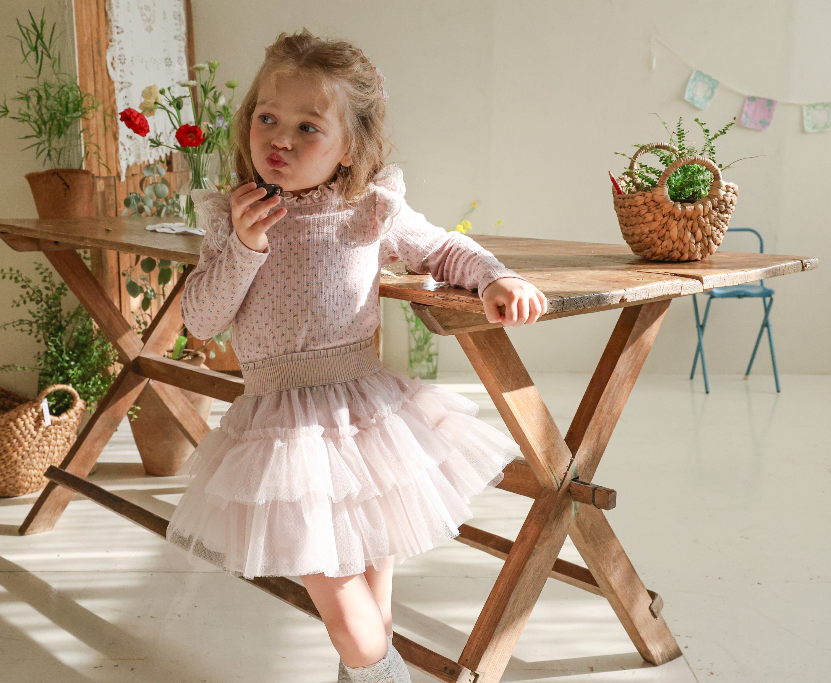 Cecil Mesh Skirt Pink