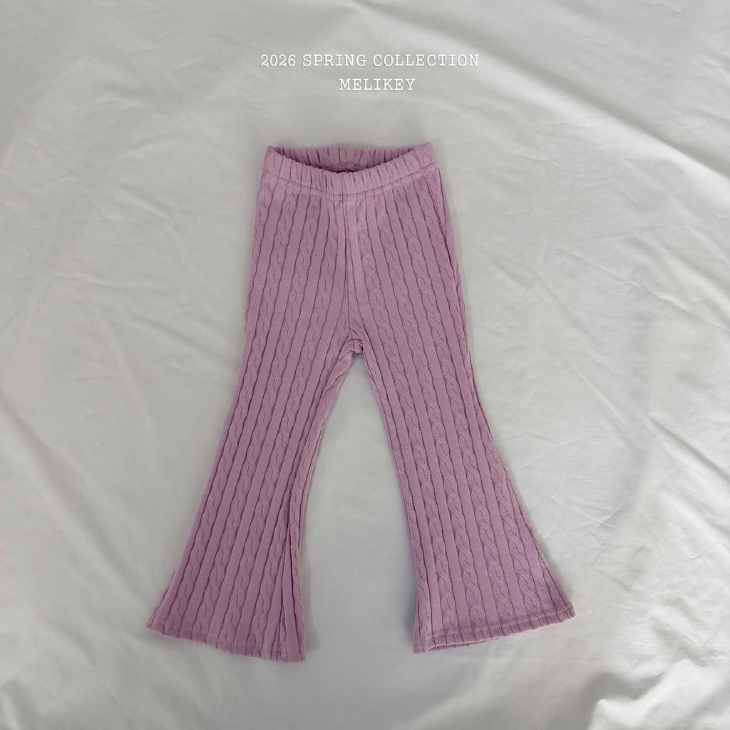 Chain Jacquard Bootcut Pants Light Purple