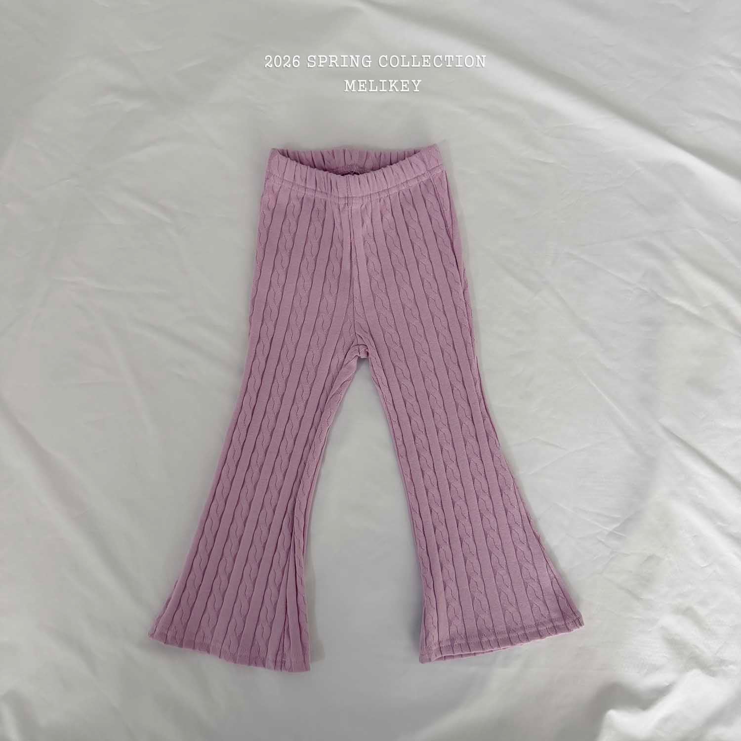 Chain Jacquard Bootcut Pants Light Purple