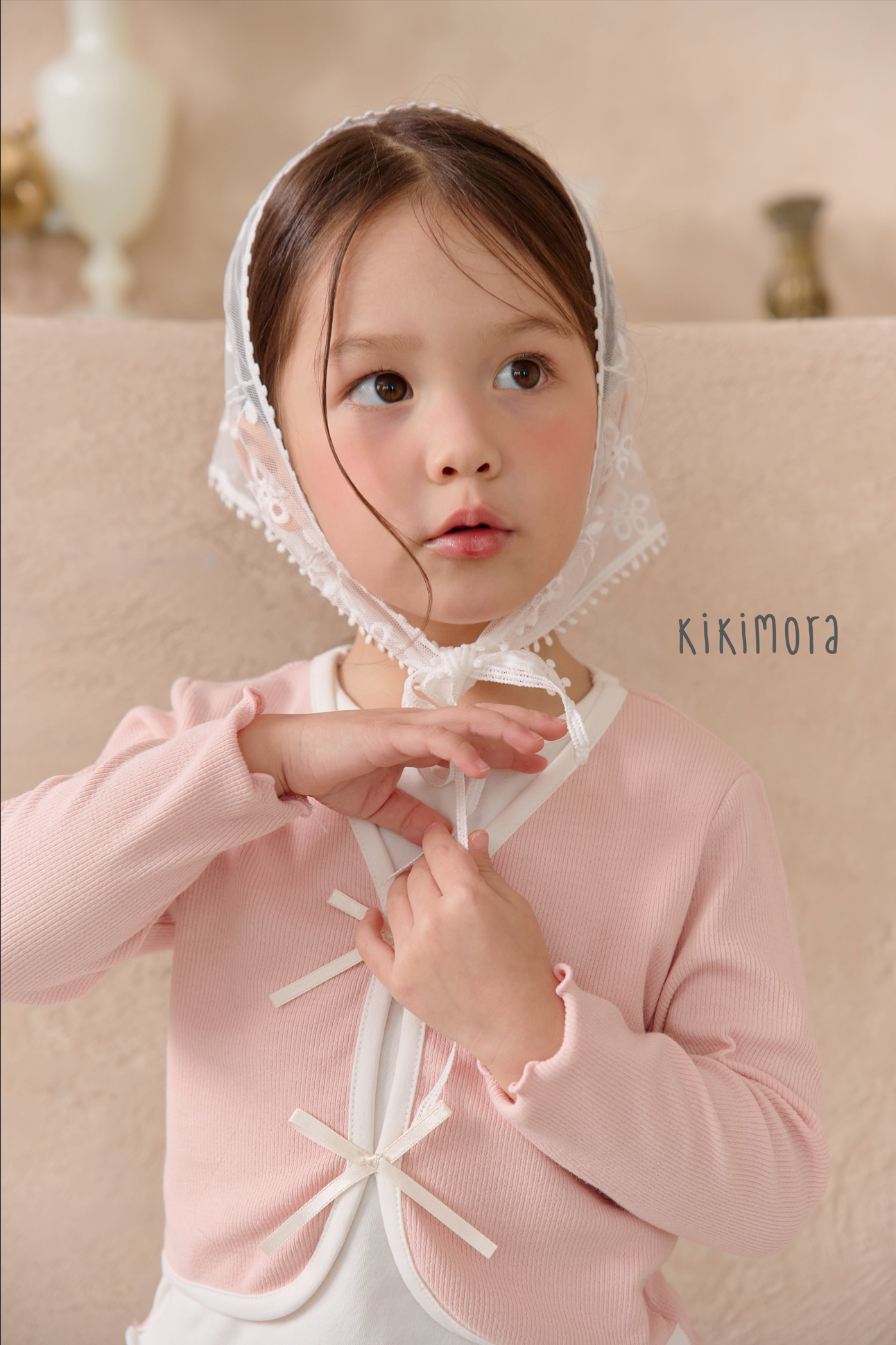 Layered Cardigan T-Shirt Pink